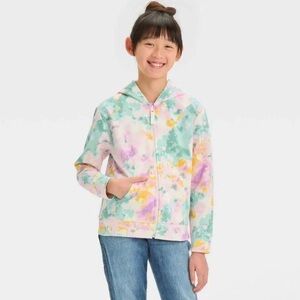 Cat & Jack Girl's Tie Dye Full Zip Front Pockets Hoodie Size Medium (8)